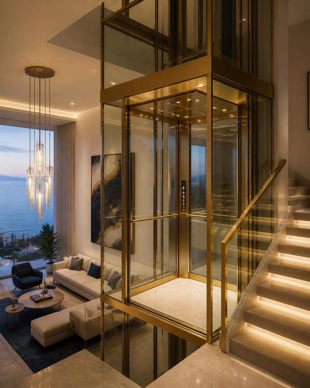 Panorama Glass villa elevator design